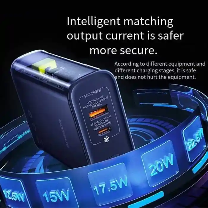 Baseus PPTSZ20 Semi Transparent 22.5W 20000mAh Digital Display Power Bank